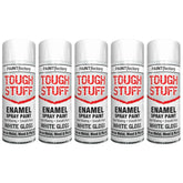 5X Paint Factory Tough Stuff Enamel White Gloss 400ml Spray Paint